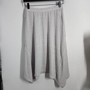 Eileen Fisher Size Petite Small 100% Linen Pull On Lightweight Skirt Striped